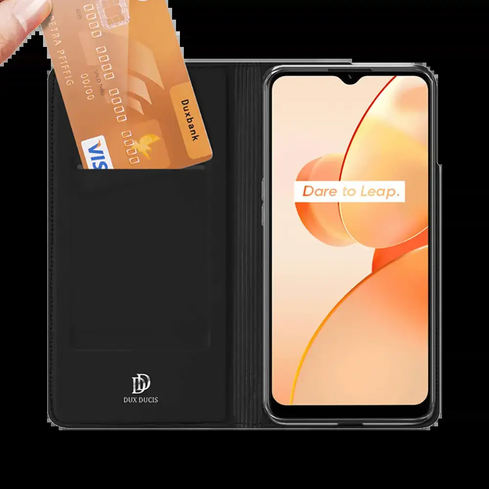 Housse folio Realme C31 porte-carte - Dux Ducis Skin Pro Noir - Vue 2