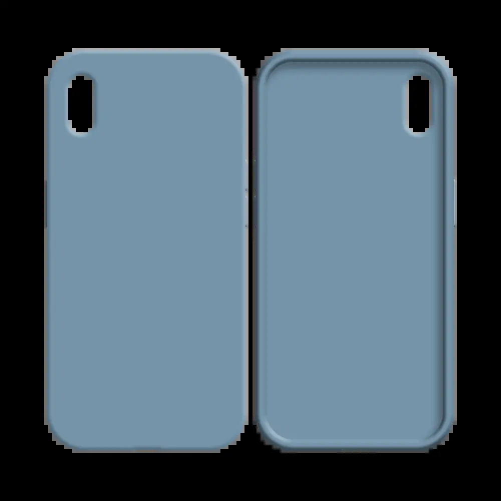 Coque silicone iPhone X / XS - Bleu Acier - Vue 2