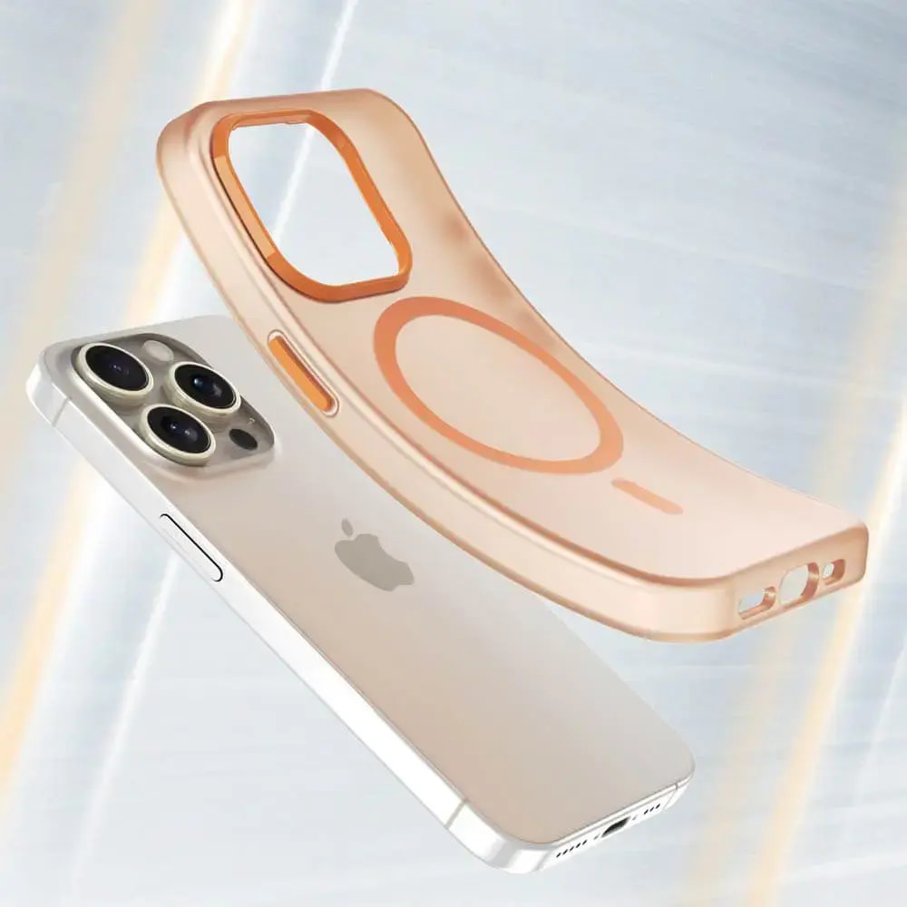 Coque MagSafe bi-matière iPhone 16 Pro Max - PROTECT MF-006 Orange - Vue 2