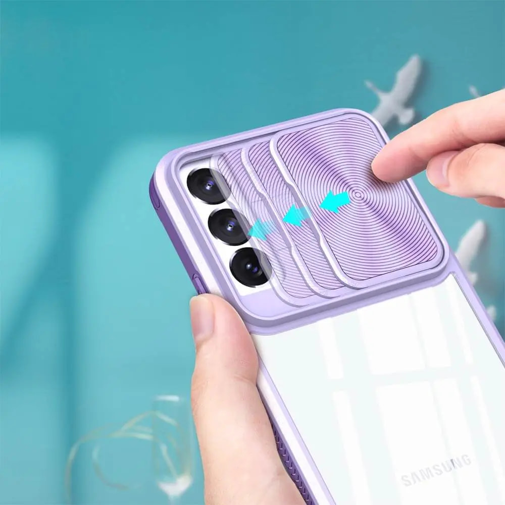 Coque Samsung Galaxy S22+ avec cache caméra - PROTECT IE027 Violet - Vue 3