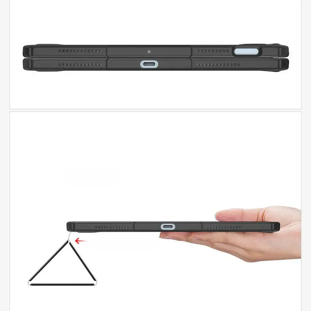 Housse folio iPad Air 4 / iPad Air 5 avec dos transparent & porte-stylet - Dux Ducis Toby Bleu - Vue 5