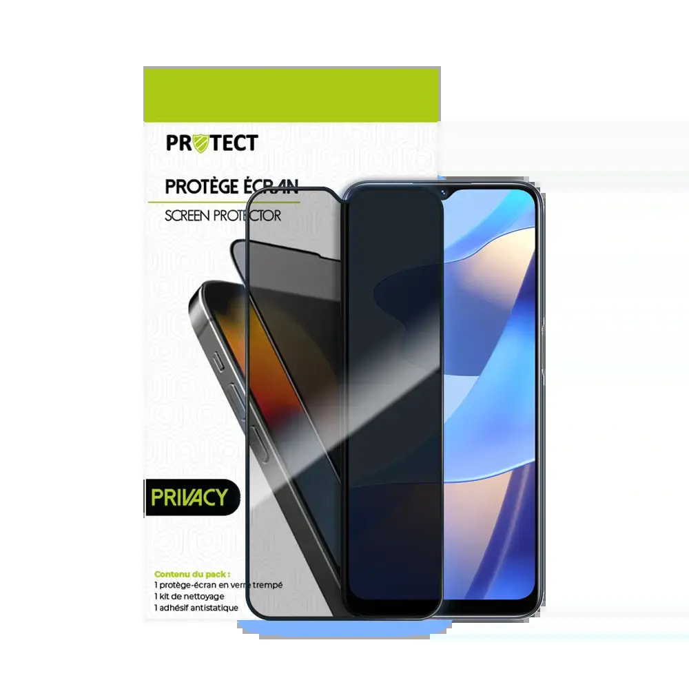 Verre trempé anti-espions OPPO A16 4G / A16s protection écran 9H - PROTECT Transparent - Vue 2