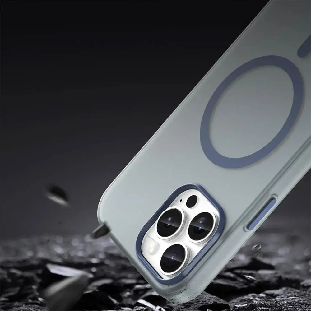 Coque MagSafe bi-matière iPhone 13 Pro Max - PROTECT MF-006 Bleu Marine - Vue 4