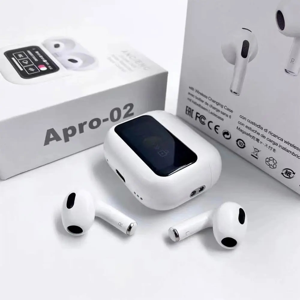 Écouteurs Bluetooth avec Écran Tactile (BT 5.3) Blanc - Vue 2