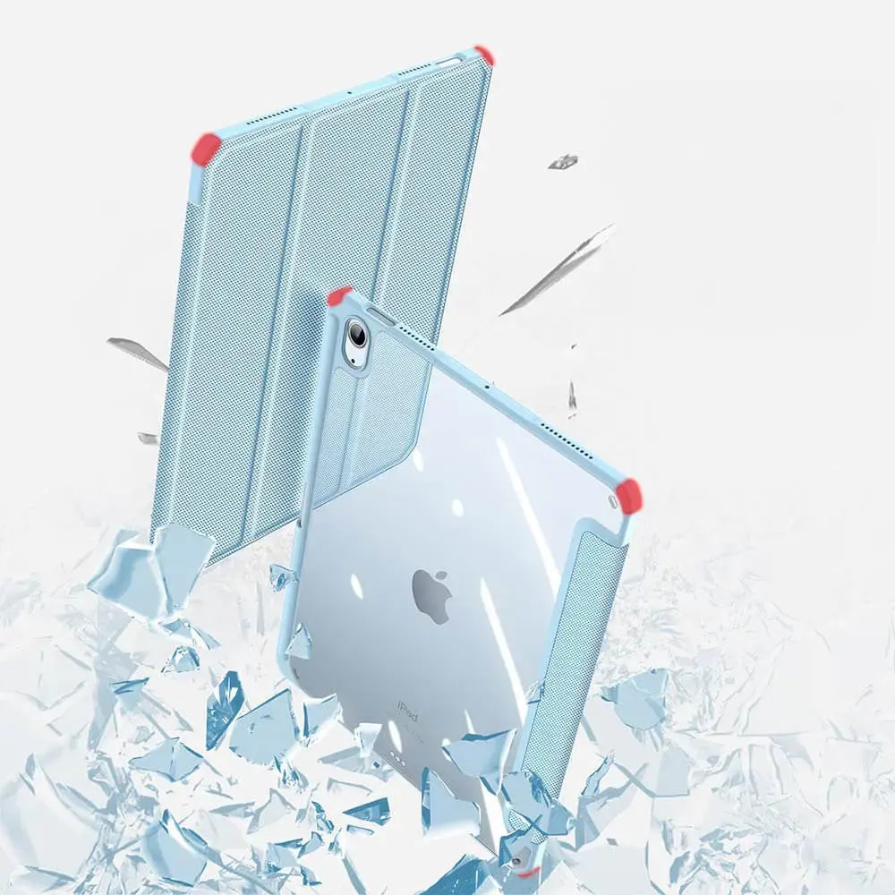 Housse folio iPad Air 4 / iPad Air 5 avec dos transparent & porte-stylet - Dux Ducis Toby Bleu - Vue 2