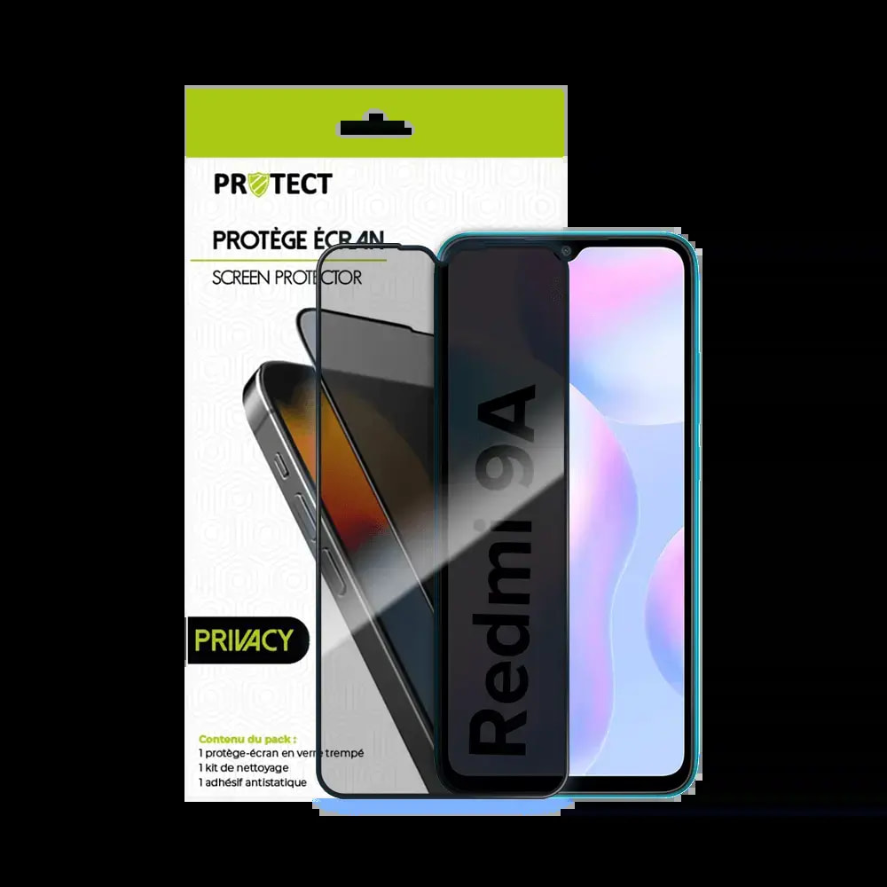 Verre trempé anti-espions Xiaomi Redmi 9A protection écran 9H - PROTECT Transparent - Vue 2