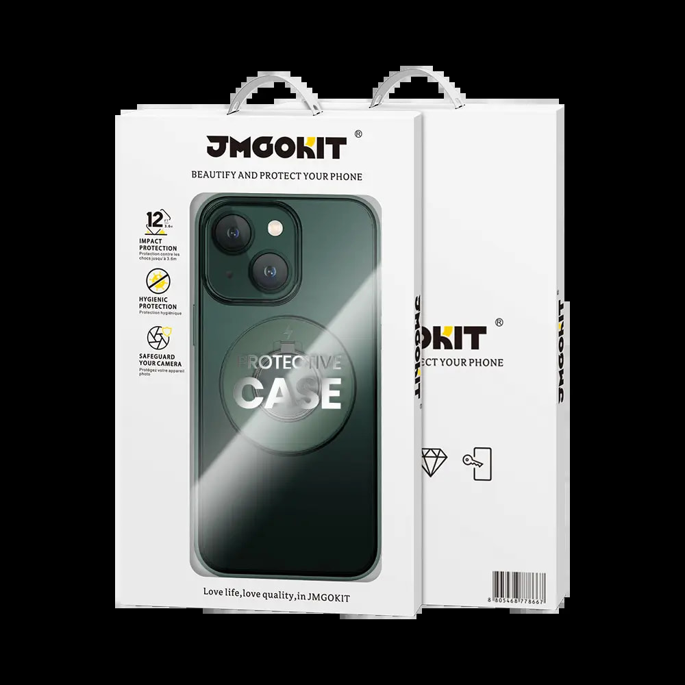 Coque MagSafe iPhone 14 Plus avec support anneau - JMGOKIT King Vert Foncé - Vue 3