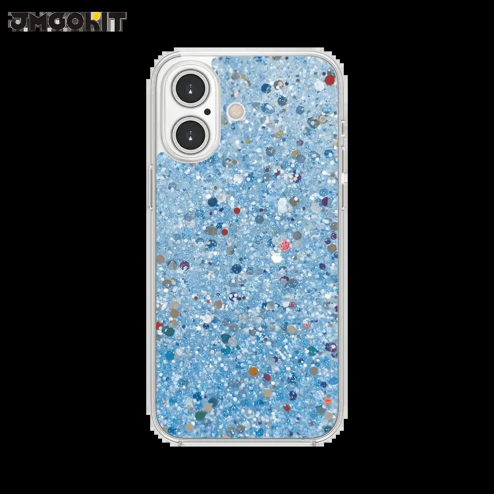 Coque paillettes iPhone 16 Plus Twinkle JMGOKIT - Bleu