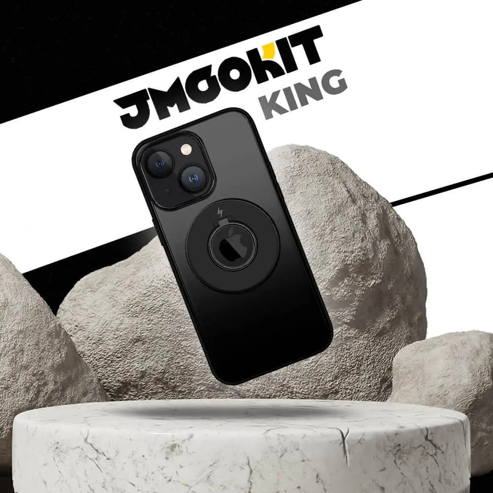 Coque MagSafe iPhone 15 Plus avec support anneau - JMGOKIT King Noir - Vue 2