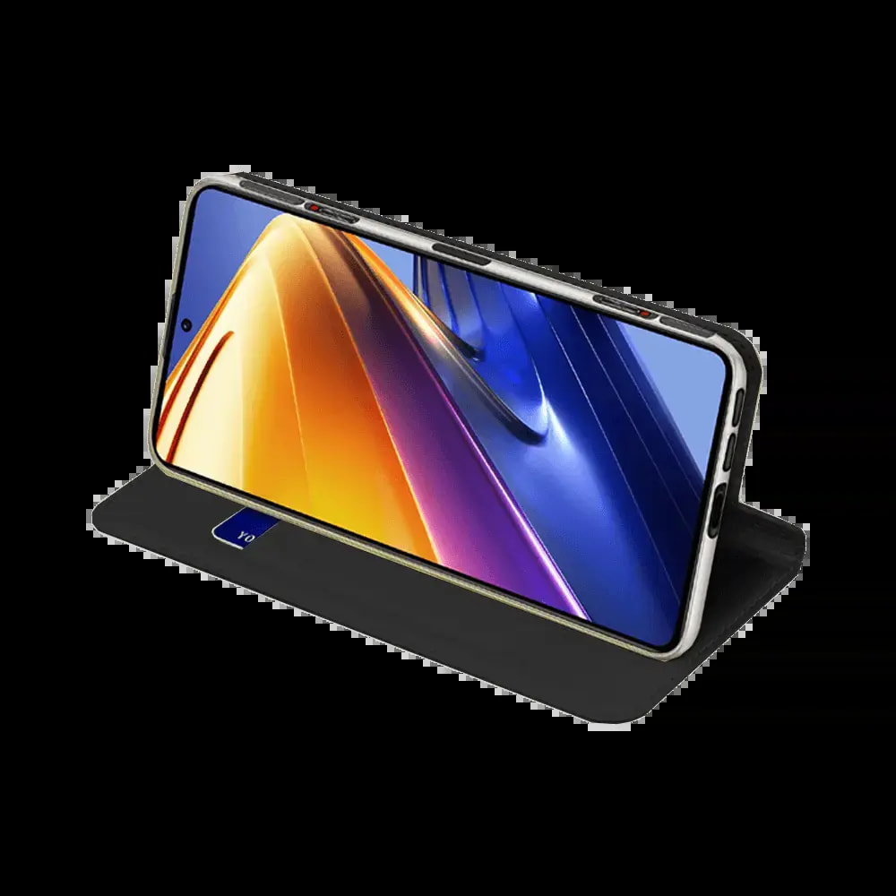 Housse folio Xiaomi Poco F4 GT 5G porte-carte - Dux Ducis Skin Pro Noir - Vue 4