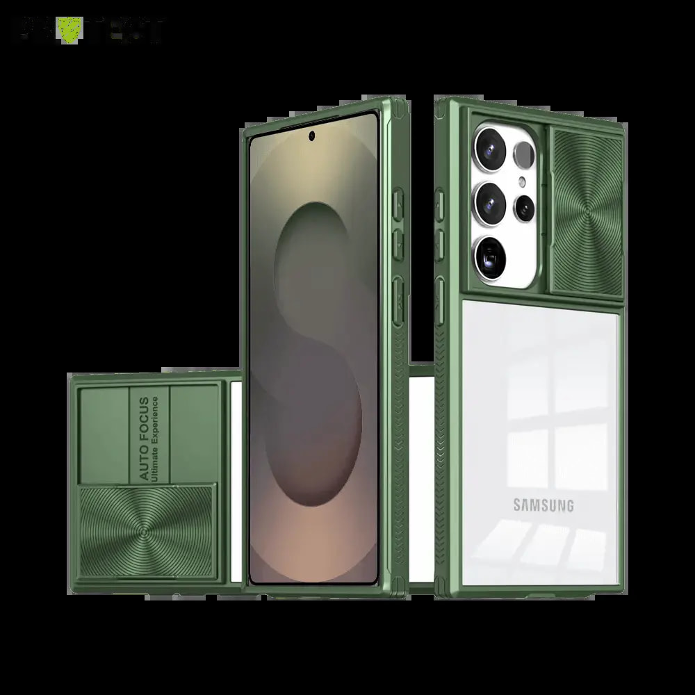 Coque avec cache caméra Samsung Galaxy S25 Ultra - PROTECT IE027 Vert Foncé