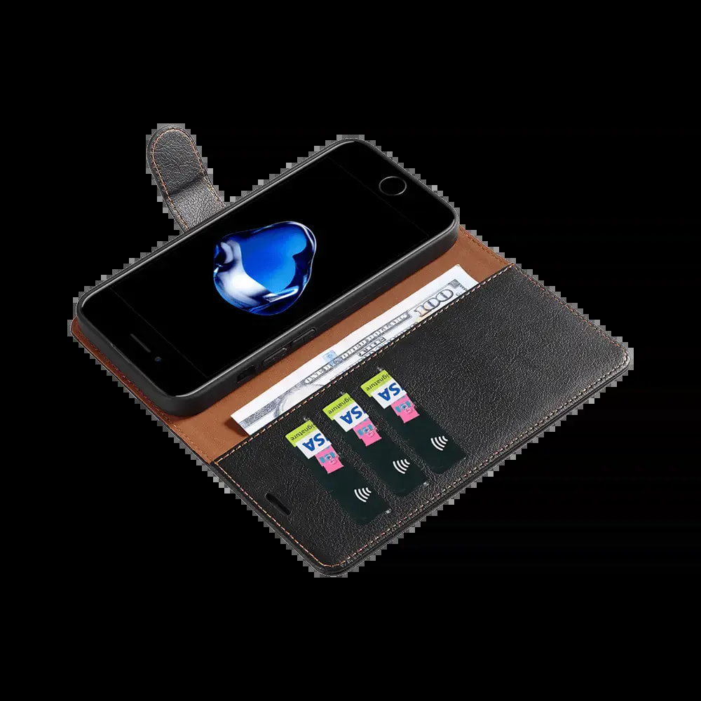 Housse folio anti-RFID iPhone 7 / 8 / SE - PROTECT IP011 Noir - Vue 3