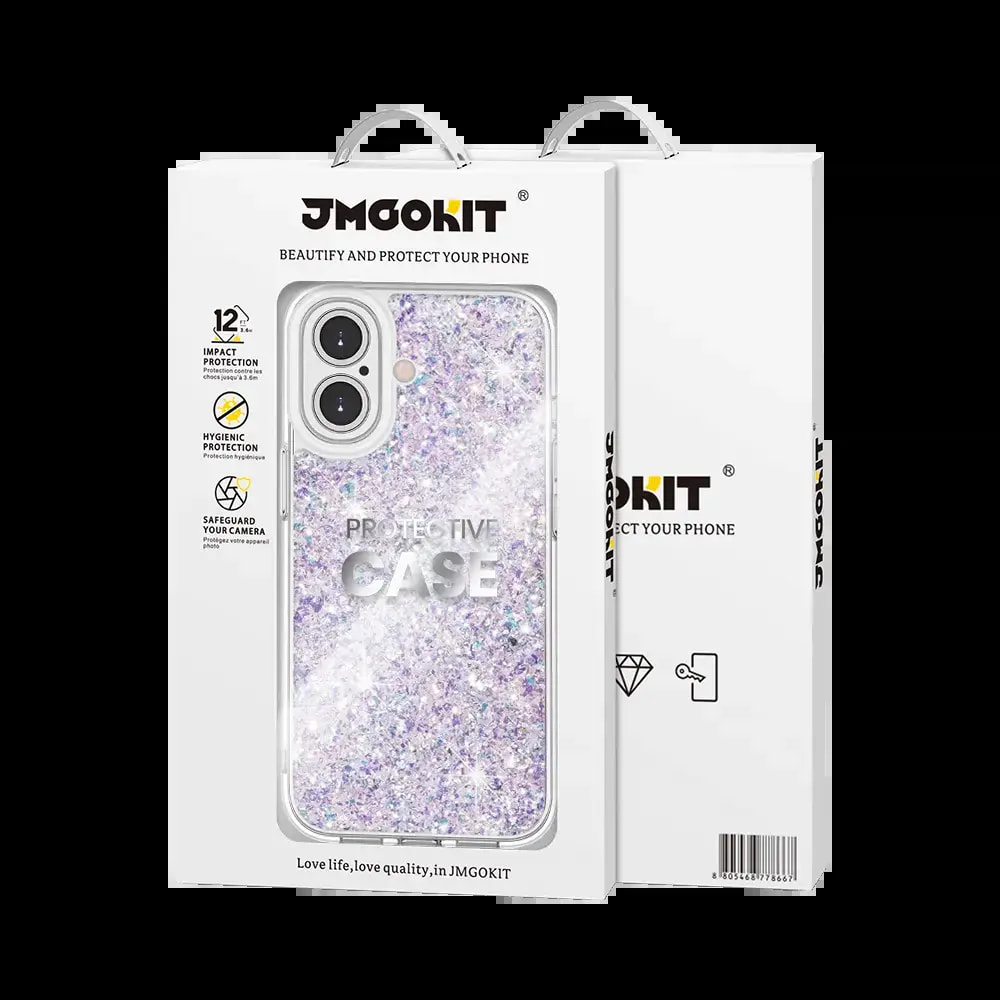 Coque paillettes iPhone 16 Plus Twinkle JMGOKIT - Argent - Vue 3