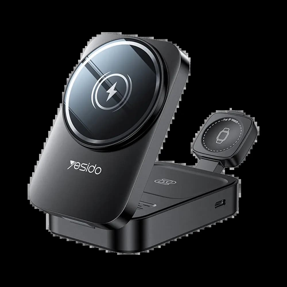 Support de Charge Sans Fil pour Smartphone Yesido 3 en 1 Noir